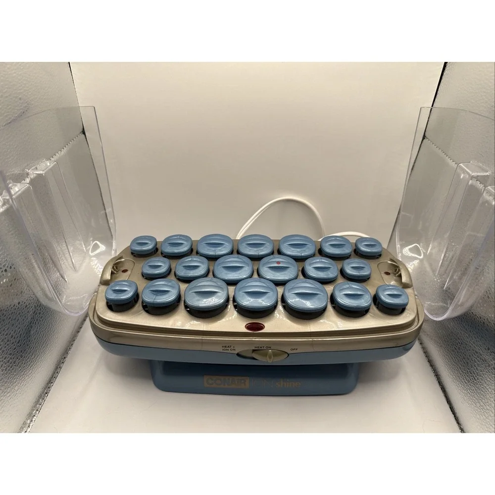 Conair Ion Shine‎ CHV261X Velvet Blue Flocked Hot Rollers Curlers WITHOUT clips